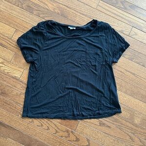 Splendid Black Short Sleeve Pocket Tee